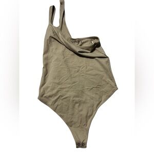 Abercrombie & Fitch Tan One-Shoulder Bodysuit